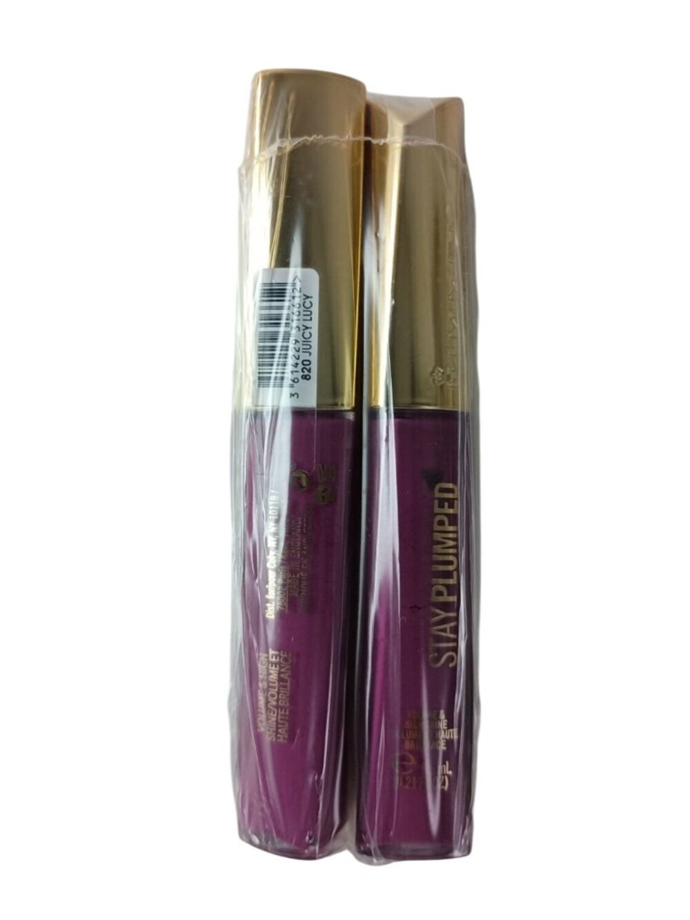 2 Pack Rimmel London Stay Plumped Lip Gloss 820 Juicy Lucy New